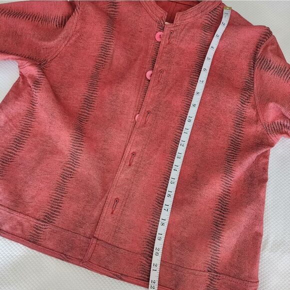 David Dart Suede Leather Reversible Red Button-Up Suede Jacket - Picture 8 of 11